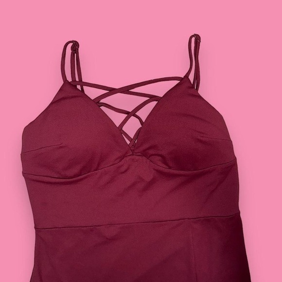 Ava and Ever Wine Colored Whimsigoth Split Hem Padded Formal Maxi Dress Size 12 - Picture 2 of 5